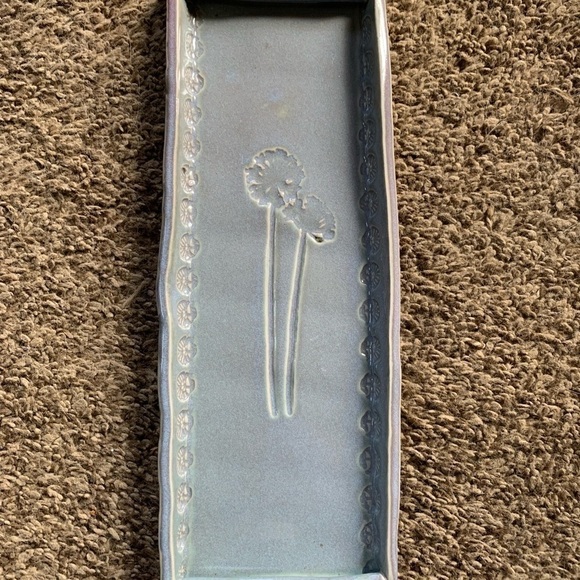 Beautiful Pottery Flower Rectangular Dish - Picture 1 of 3